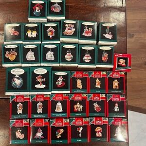 33 Hallmark Keepsake Miniature‎ Ornaments. Collectors Club & Collectors Series
